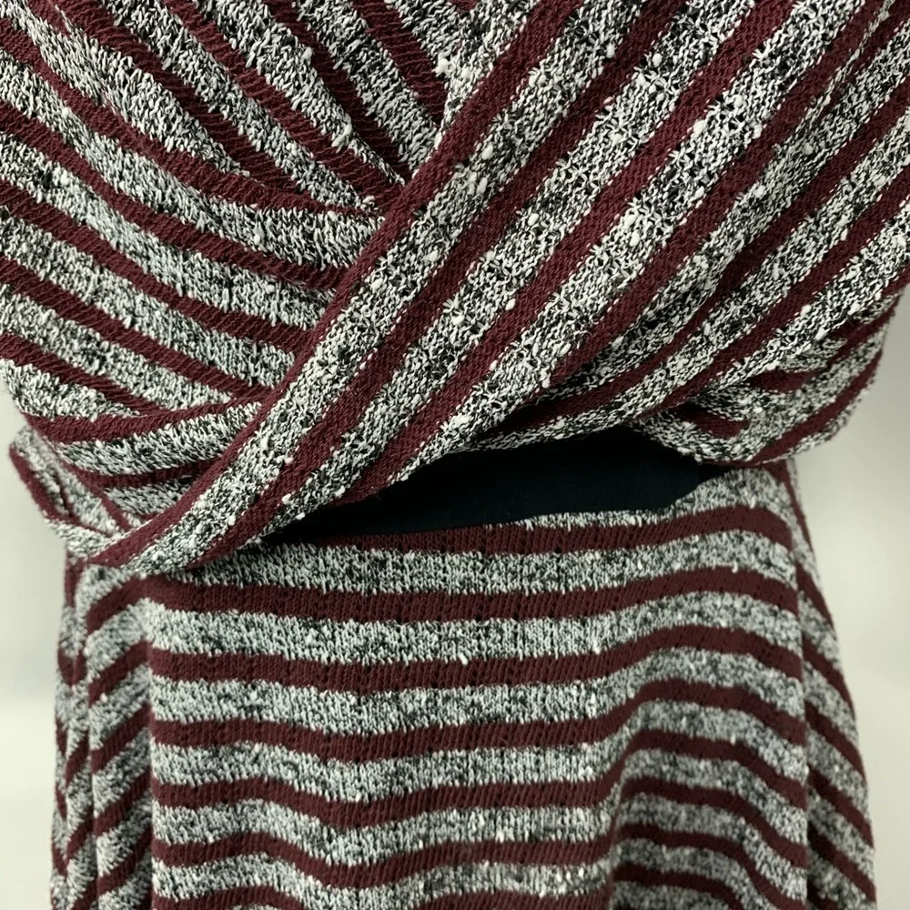 Free People LongSleeve Stripe BurgundyGray‎ Dress S